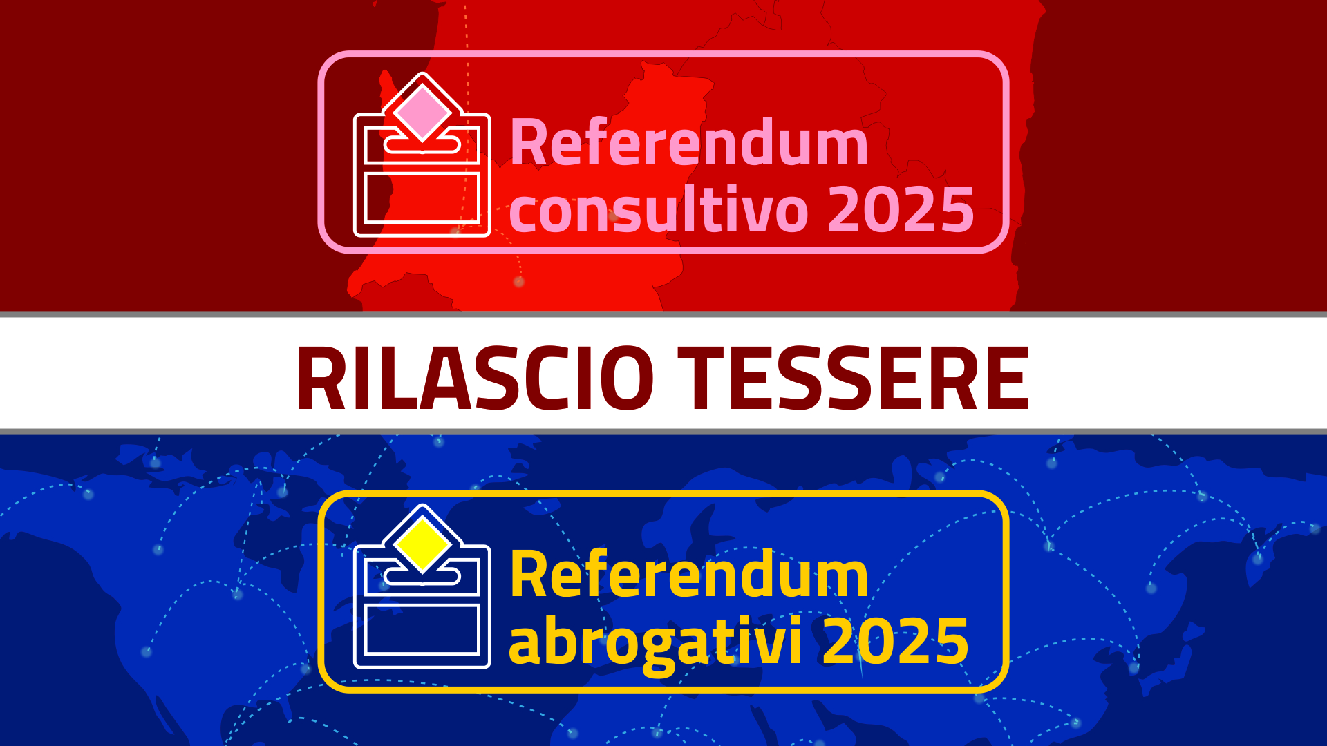 Referendum del 8 e 9 giugno 2025: Rilascio tessere elettorali Referendum del 8 e 9 giugno 2025: Rilascio tessere elettorali