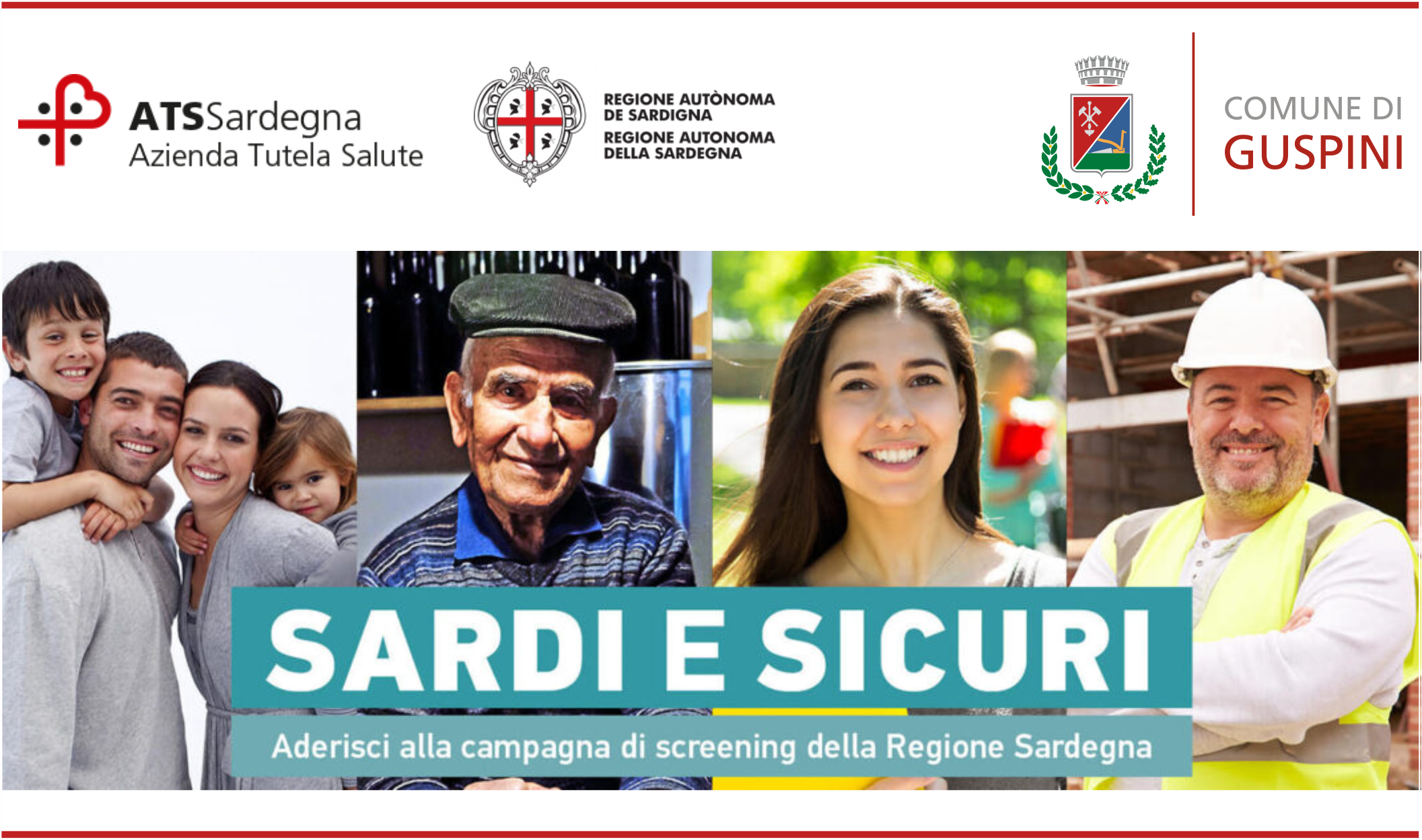 Anche il Comune di Guspini ha aderito alla campagna di screening della Regione Sardegna “Sardi e Sicuri”.  20 e 21 febbraio PalaPIP