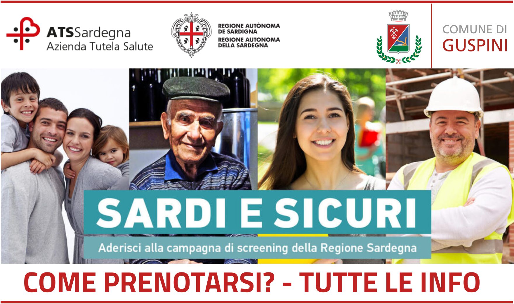 Screening del 20 e 21 febbraio "Sardi e sicuri": prenotazioni e percorsi