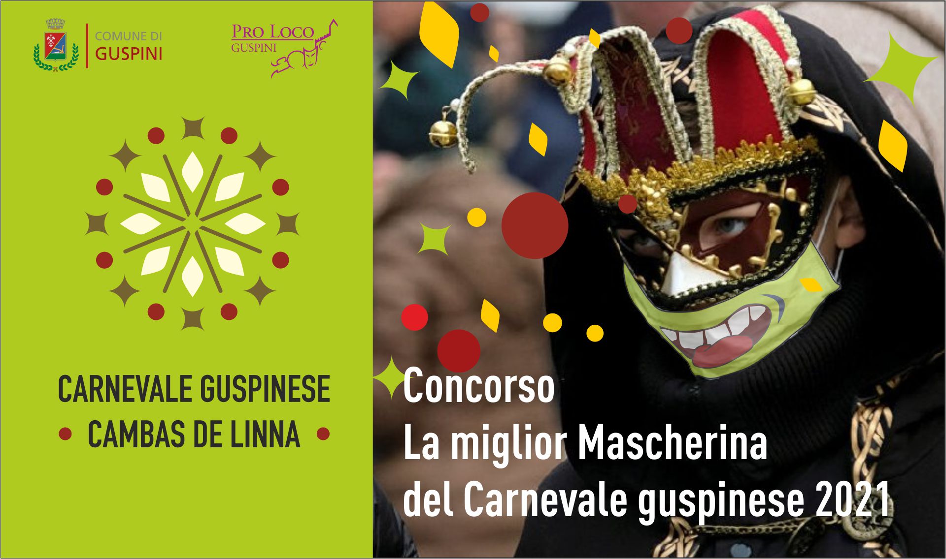 Carnevale Guspinese: un concorso per la migliore mascherina.