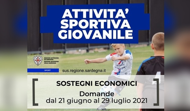 Regione Sardegna:  Dal 21 giugno sarà possibile richiedere i contributi per l’attività sportiva giovanile. Domande entro il 29 luglio